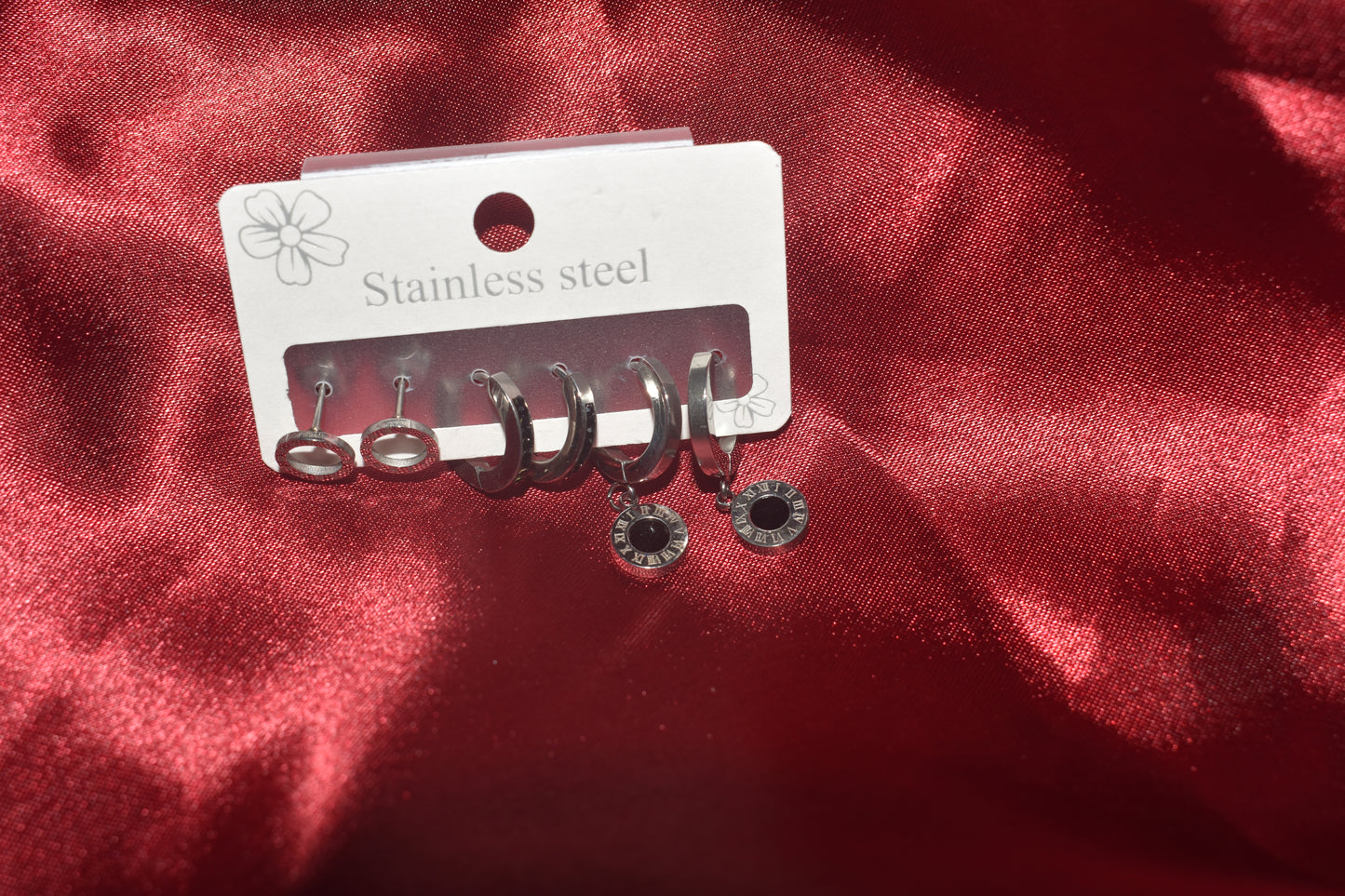 Silver Earring Set of 3