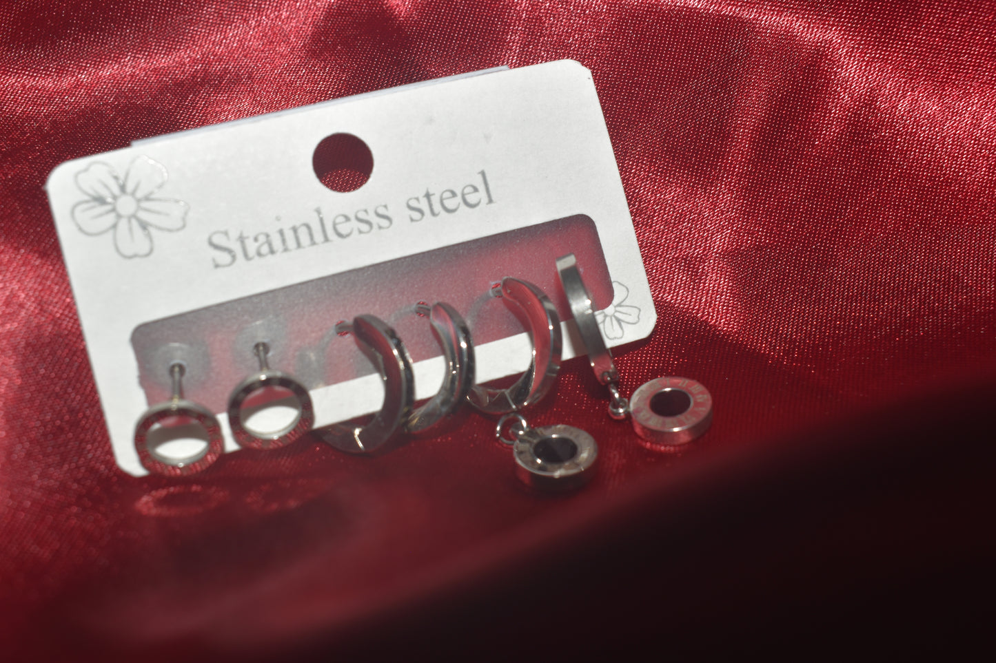 Silver Earring Set of 3