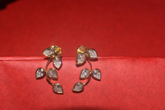 Polki Kundan Stem Earrings