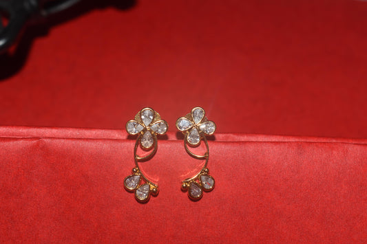 Polki Kundan Flower Earrings