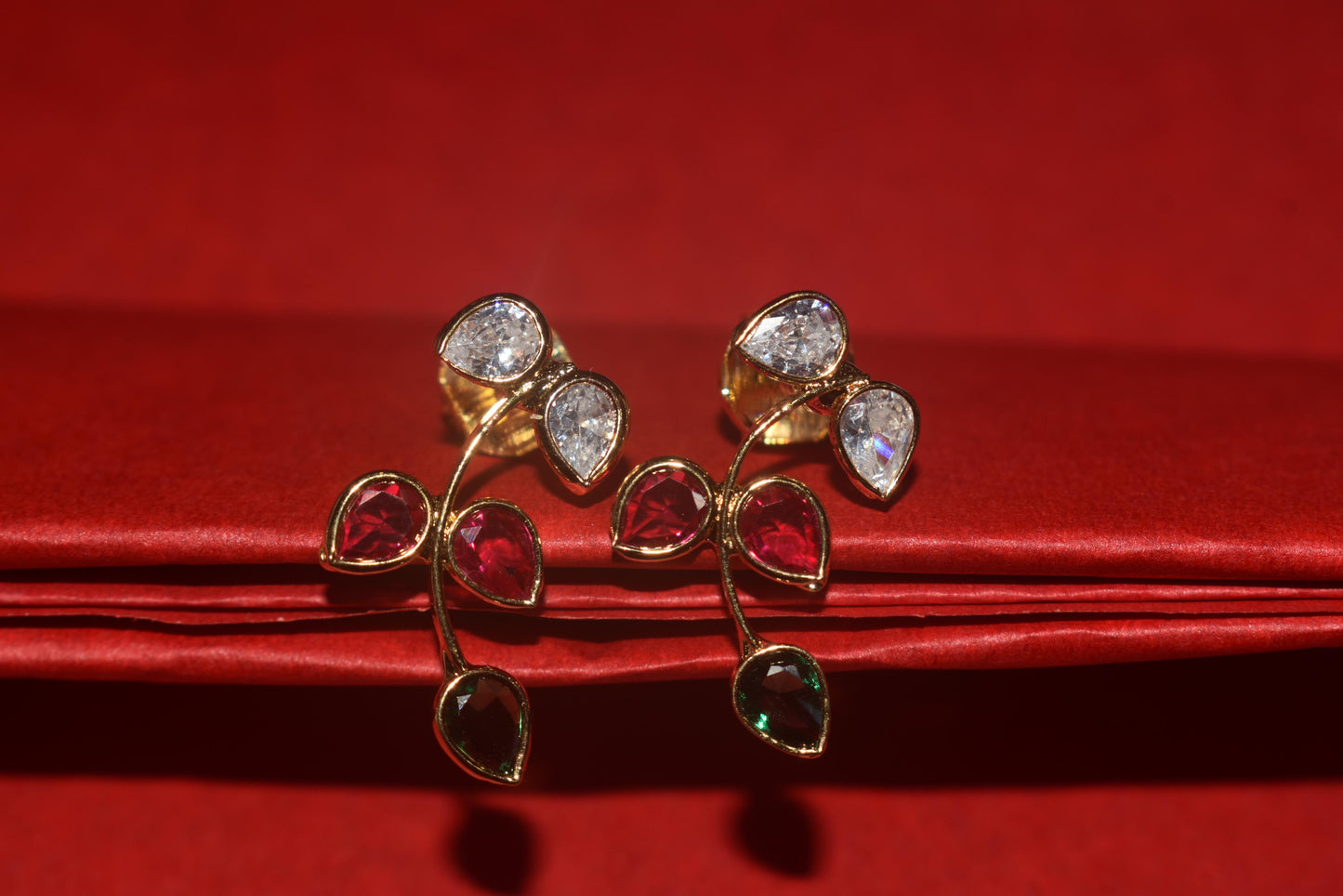 Polki Kundan Stem Earrings